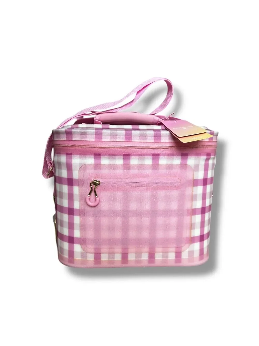 New Stoney Clover Lane Target Exclusive Pink White Gingham Check Softside Cooler